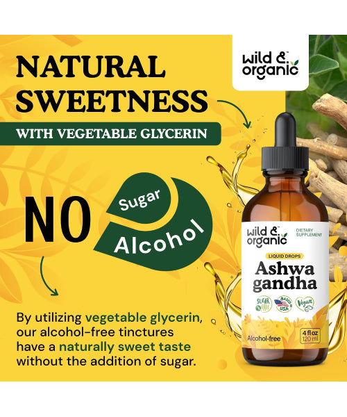 Wild & Organic, Extracto de Raíz de Ashwagandha. 60 y 120 ml