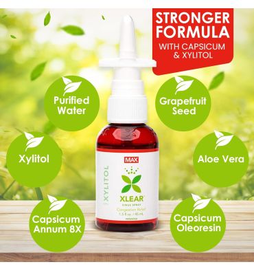 Gotas Spary Nasal Natural Máximo Alivio con Capsico y Xilitol. 1.5 oz