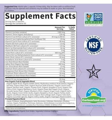 Multivitamínico Prenatal Raw para el Bebé y Mamá. 30, 90 y 180 tabs