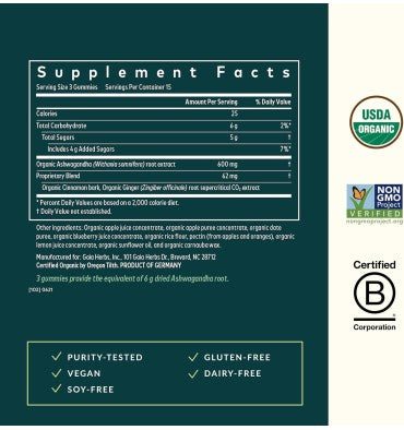 Gaia Herbs, Ashwagandha y Hierbas Orgánicas. 45 y 81 gomitas