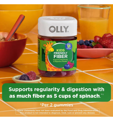 Olly, Gomitas de Fibra para Niños, sabor berries. 50 gomitas