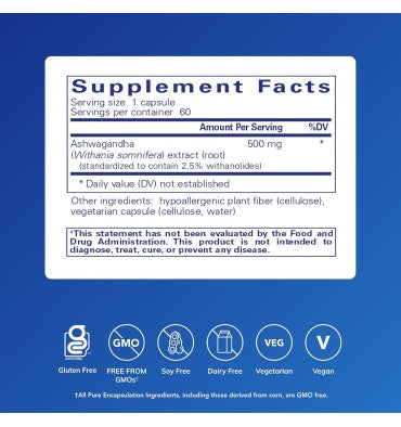 Pure, Ashwagandha 50 mg. 2 tamaños