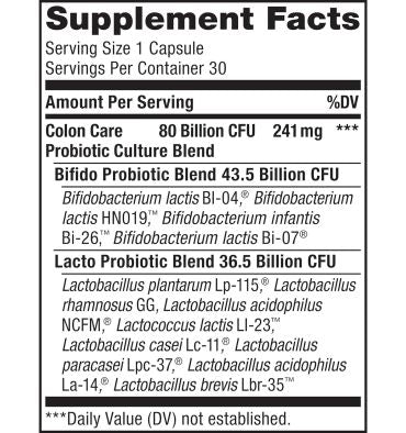 Probióticos Ultimate Flora Cuidado para Colon 80 billones. 30 cápsulas