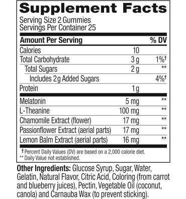 Gomitas para Dormir 5 mg Melatonina sabor Zarzamora. 3 opciones