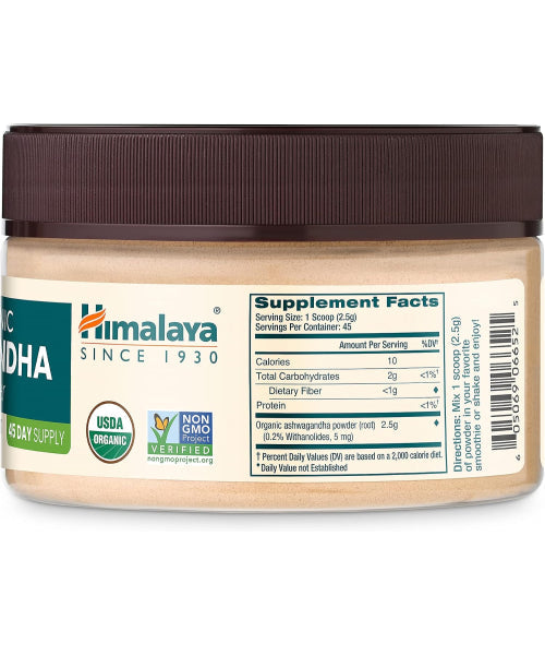 Himalaya, Raíz de Ashwagandha Orgánica en polvo. 112.5 mg