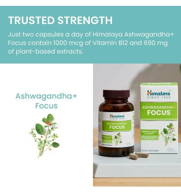 Himalaya, Ashwagandha, Bacopa y B12, soporte Claridad Mental . 60 Vcaps