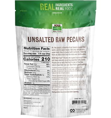 Nuez Pecana Cruda, sin Sal. 340 gr.