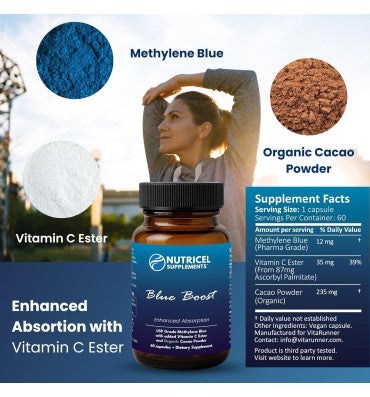 Azul de Metileno grado Farmacéutico. 60 caps.