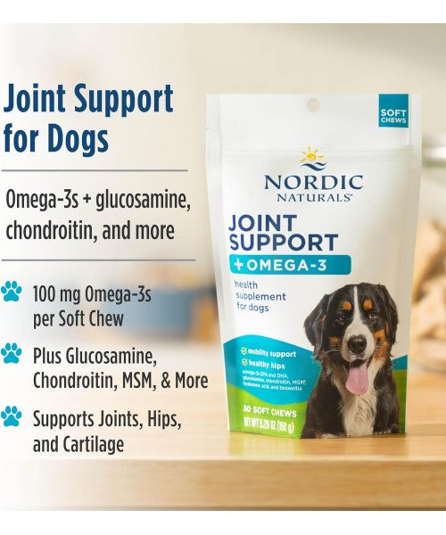 Nordic Naturals, Joint Support and Omega para Perros. 30 chews.