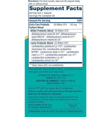 Probióticos Ultimate Flora Cuidado Extra 50 billones. 60 vcaps