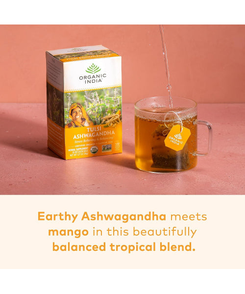 Organic India, Té de Hierbas Tulsi Ashwagandha Orgánico. 54 bolsitas