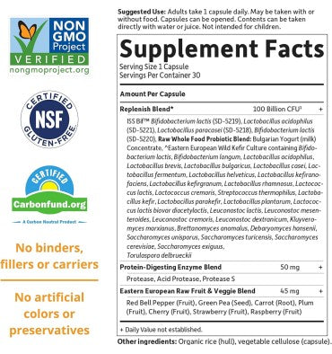 Probióticos Raw Cuidado Intensivo, 100 billiones. 30 Vcaps