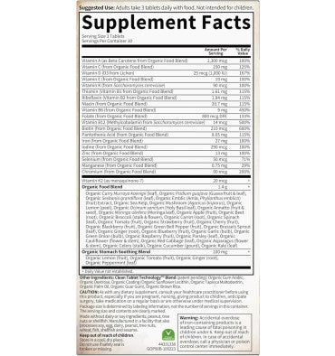 Multivitamínico Prenatal Orgánico Vegano  90 Vtabs