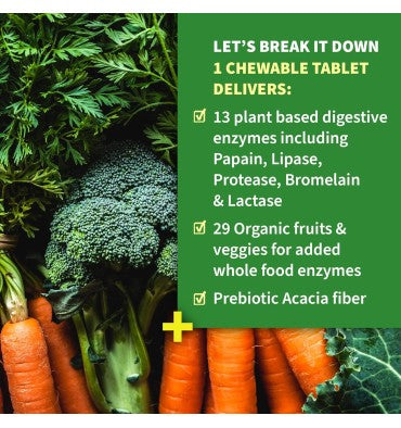 Enzimas Masticables,Orgánicas 90 tabs.