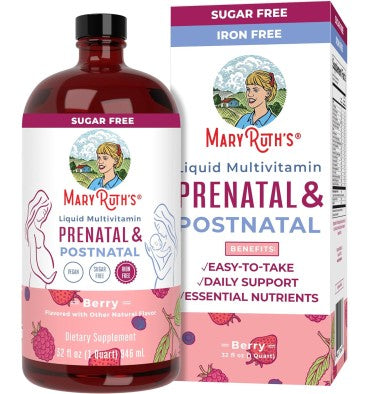 Multivitamínico Líquido Prenatal y Postnatal sabor Berry. 946 ml.