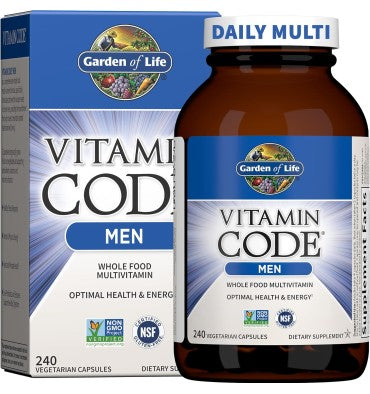 Multivitamínico RAW para Hombres. Estrés y Próstata. 240 Vcaps