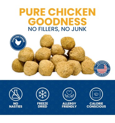 Snacks de Proteína de Pollo, Freeze Dried para Perros. 6 oz.