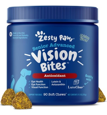 Senior Advanced Eye and Antioxidant Supplement, soporte para Vista con Omega 3. 90 chews