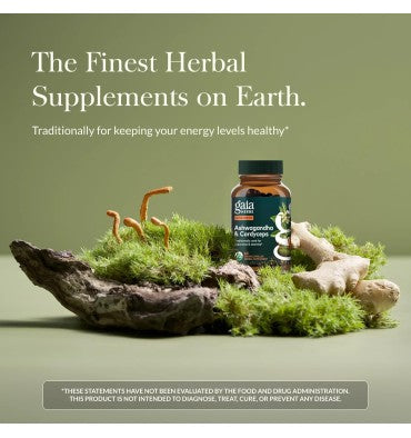 Gaia Herbs, Raíz de Ashwagandha y Cordiceps Orgánico. 60 Vcaps