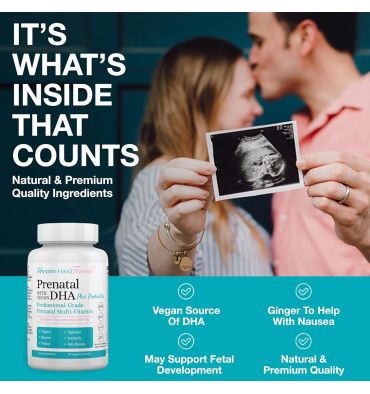 Multivitamínico y Probiótico Prenatal DHA Vegano. 90 caps