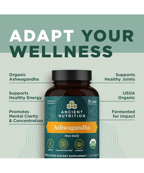 Ancient Nutrition, Ashwagandha Orgánica. 30 tabletas
