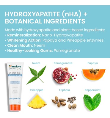 Botanique Whitening + Hydroxyapatite Toothpaste, Peppermint. 4 oz