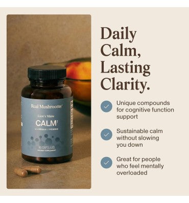 "Calm" Mezcla de Lion`s Mane, Reishi y L Theanina. 90 caps