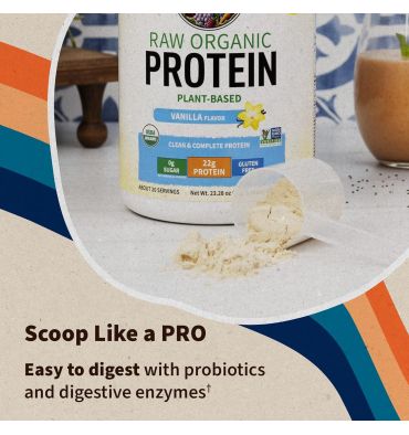 Proteína Raw Orgánica y Vegana sabor Vainilla. 660 gr.