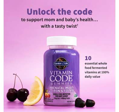 Multivitamínico Prenatal en Gomitas; Hierro, Folato, Biotina. 90 gomitas