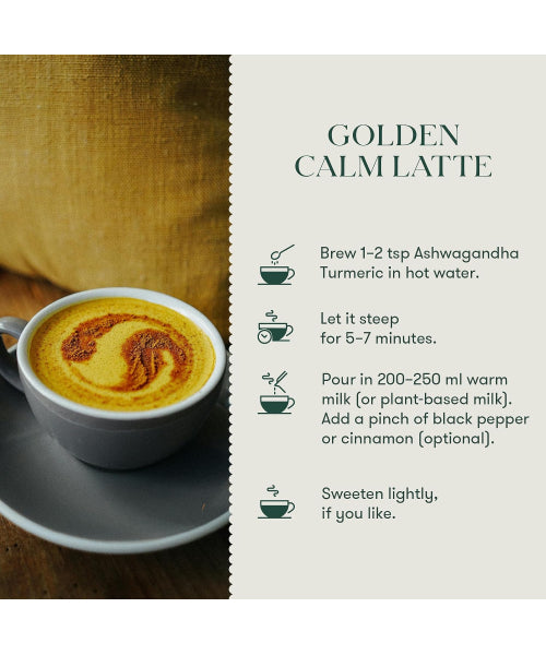 Luxmi, Té de Ashwagandha con Cúrcuma y Hierbas Orgánicas. 25 y 50 bolsitas.