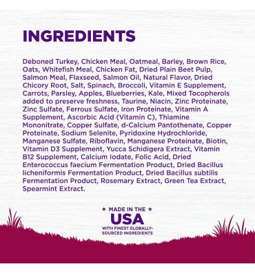 Alimento Natural para Cachorro Raza Pequeña, Pavo, Salmón y Avena. 2 opc.