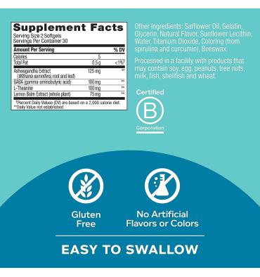 Goodbye Stress, Ashwaghandha, L Teanina y Lemon Balm.60 softgel