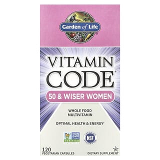 Vitamin Code, Whole Food Multivitamínico For 50 + Wiser Mujer 120 caps