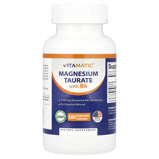 Magnesio Taurate with B6, 180 cápsulas vegetales