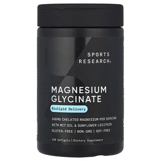 Magnesio Glicinato, 120 Softgels (80 mg per Softgel)