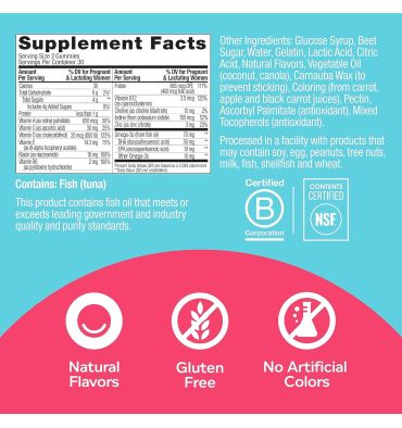 Multivitáminico Prenatal en Gomitas sabor Sweet Citrus. 60 gomitas