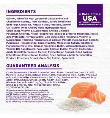 Alimento Natural para Perro Piel y Estómago Sensible, Salmón y Arroz. 2 opc