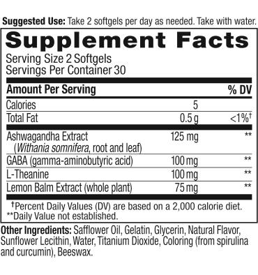 Goodbye Stress, Ashwaghandha, L Teanina y Lemon Balm.60 softgel