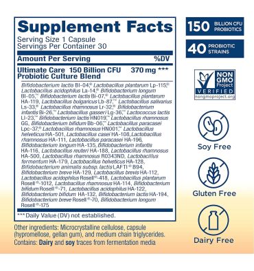 Probióticos Ultimate Flora Cuidado Intensivo 150 billones. 30 vcaps