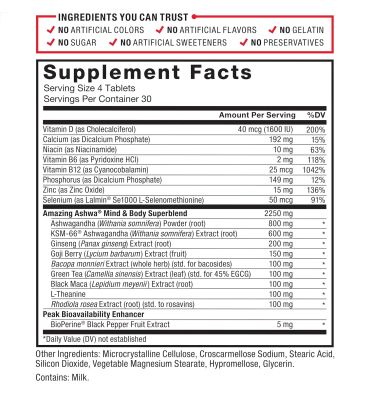 Amazing Ashwa, Ashwagandha y Mezcla de Hierbas. 120 tabs