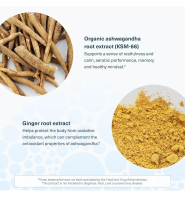 Youtheory, Ashwagandha  y Cúrcuma. 60 unidades
