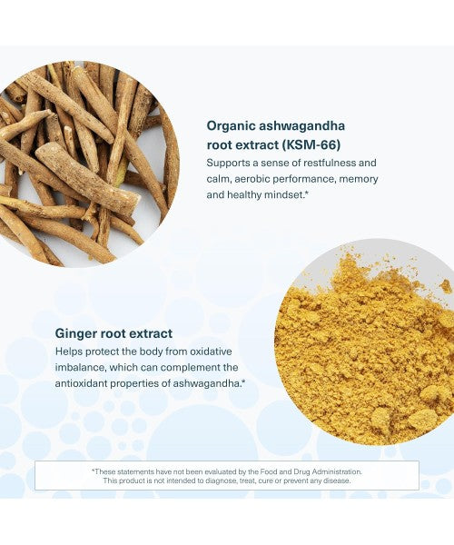 Youtheory, Ashwagandha Orgánica con KSM-66. 60 cápsulas vegetarianas