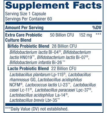 Probióticos Ultimate Flora Cuidado Extra 50 billones. 60 vcaps