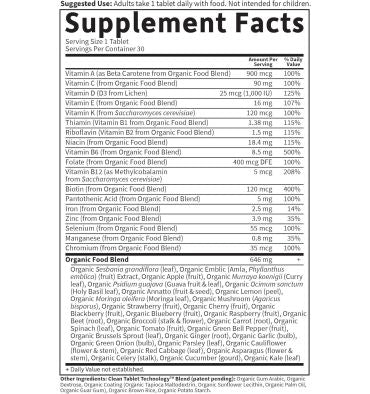 Multivitamínico Orgánico para Mujer, 1 Diaria. 60 Vtabs