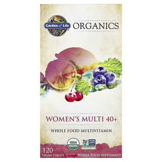 Organics, Mujer Multivitamínico 40+, 120 Vegan Tablets, 120 Vegan tabs