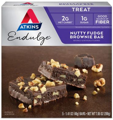 Endulge Bar Nutty Fudge Brownie. 5 barras