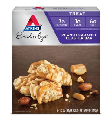 Endulge Bar Peanut Caramel Cluster. 5 barras