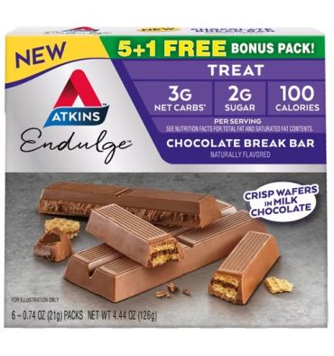 Endulge Chocolate Break Bar. 6 pack