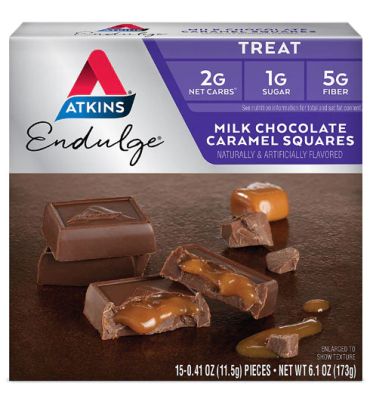Endulge Treat Squares Milk Chocolate Caramel. 5 barras