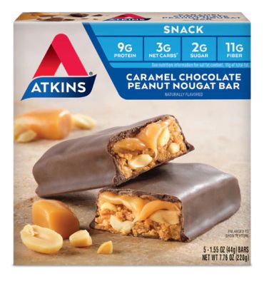 Snack Bar Caramel Chocolate Peanut Nougat. 5 barras